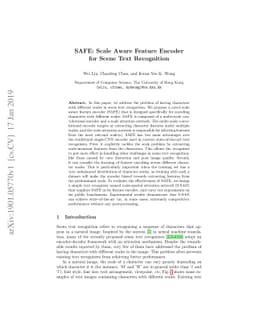SAFE: Scale Aware Feature Encoder for Scene Text Recognition
