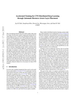 Accelerated Training for CNN Distributed Deep Learning through Automatic
  Resource-Aware Layer Placement