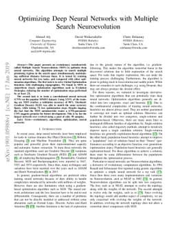 Optimizing Deep Neural Networks with Multiple Search Neuroevolution