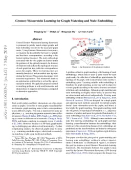 Gromov-Wasserstein Learning for Graph Matching and Node Embedding