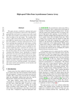 High-speed Video from Asynchronous Camera Array