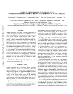 Learning Mutually Local-global U-nets For High-resolution Retinal Lesion
  Segmentation in Fundus Images