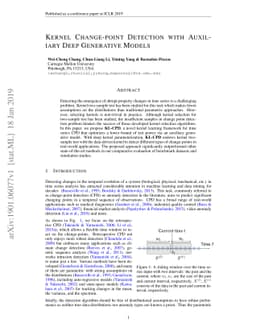 Kernel Change-point Detection with Auxiliary Deep Generative Models
