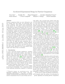 Accelerated Experimental Design for Pairwise Comparisons