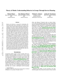 Theory of Minds: Understanding Behavior in Groups Through Inverse
  Planning