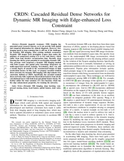 CRDN: Cascaded Residual Dense Networks for Dynamic MR Imaging with
  Edge-enhanced Loss Constraint