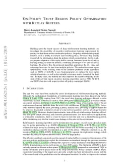 On-Policy Trust Region Policy Optimisation with Replay Buffers