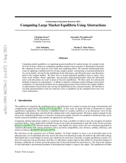 Computing large market equilibria using abstractions