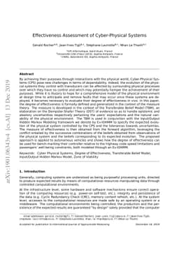 Effectiveness Assessment of Cyber-Physical Systems