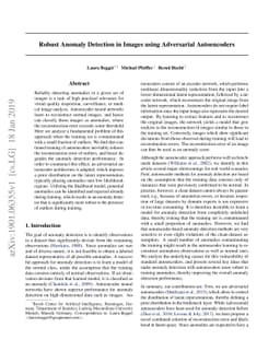 Robust Anomaly Detection in Images using Adversarial Autoencoders