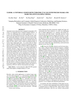 ULDor: A Universal Lesion Detector for CT Scans with Pseudo Masks and
  Hard Negative Example Mining