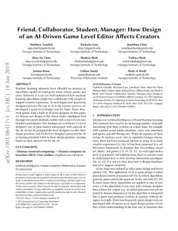 Friend, Collaborator, Student, Manager: How Design of an AI-Driven Game
  Level Editor Affects Creators