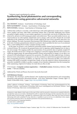 Synthesizing facial photometries and corresponding geometries using
  generative adversarial networks