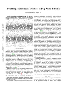 Overfitting Mechanism and Avoidance in Deep Neural Networks
