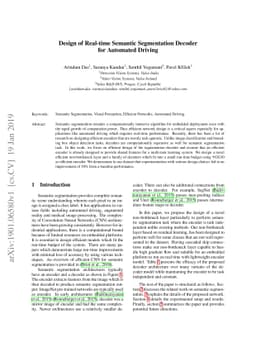 Design of Real-time Semantic Segmentation Decoder for Automated Driving