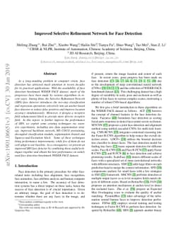Improved Selective Refinement Network for Face Detection