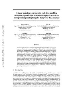 A deep learning approach to real-time parking occupancy prediction in
  spatio-temporal networks incorporating multiple spatio-temporal data sources