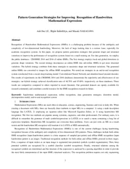 Pattern Generation Strategies for Improving Recognition of Handwritten
  Mathematical Expressions