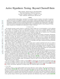 Active Hypothesis Testing: Beyond Chernoff-Stein
