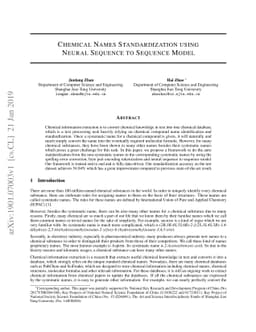 Chemical Names Standardization using Neural Sequence to Sequence Model