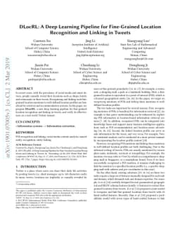 DLocRL: A Deep Learning Pipeline for Fine-Grained Location Recognition
  and Linking in Tweets