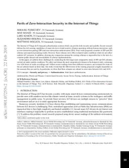 Perils of Zero-Interaction Security in the Internet of Things