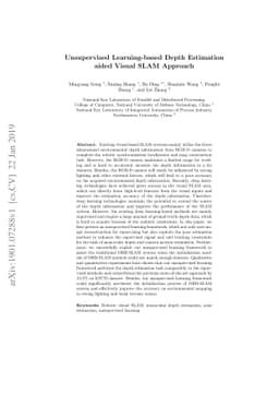 Unsupervised Learning-based Depth Estimation aided Visual SLAM Approach