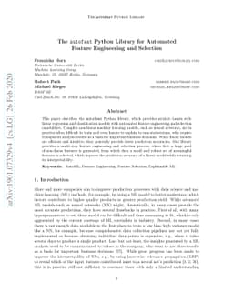 The autofeat Python Library for Automated Feature Engineering and
  Selection