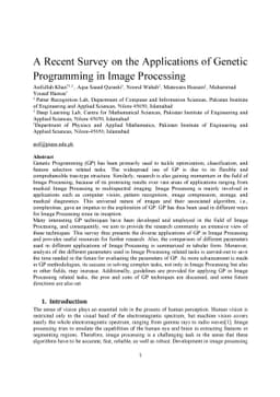 A Recent Survey on the Applications of Genetic Programming in Image
  Processing