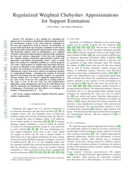 Regularized Weighted Chebyshev Approximations for Support Estimation