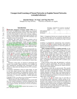 Unsupervised Learning of Neural Networks to Explain Neural Networks
  (extended abstract)