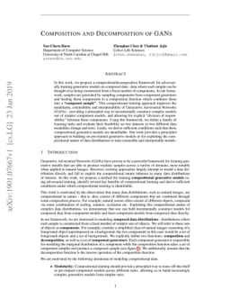 Composition and decomposition of GANs