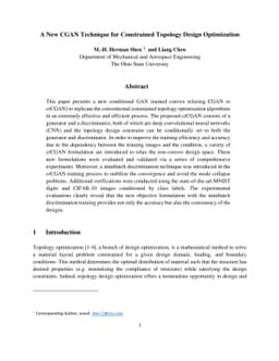 A New CGAN Technique for Constrained Topology Design Optimization