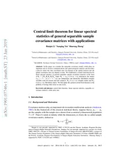 Central limit theorem for linear spectral statistics of general
  separable sample covariance matrices with applications