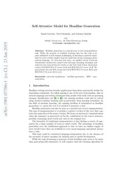Self-Attentive Model for Headline Generation