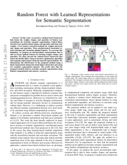 Random Forest with Learned Representations for Semantic Segmentation