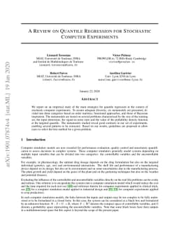 A Review on Quantile Regression for Stochastic Computer Experiments