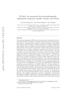 ICLabel: An automated electroencephalographic independent component
  classifier, dataset, and website
