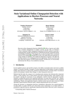 Stein Variational Online Changepoint Detection with Applications to
  Hawkes Processes and Neural Networks