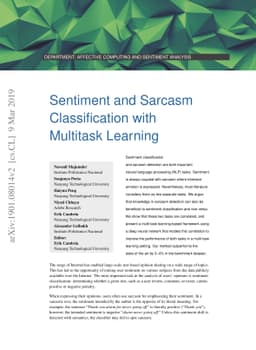Sentiment and Sarcasm Classification with Multitask Learning