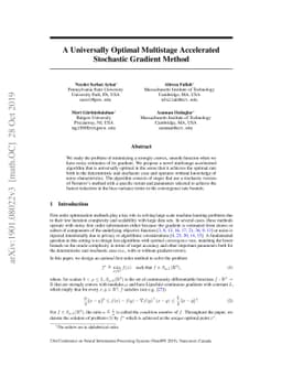 A Universally Optimal Multistage Accelerated Stochastic Gradient Method
