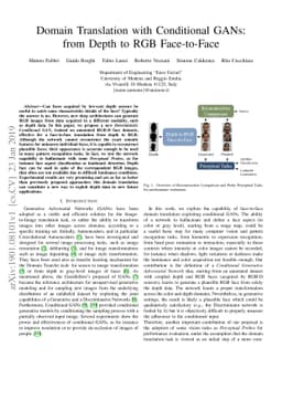 Domain Translation with Conditional GANs: from Depth to RGB Face-to-Face