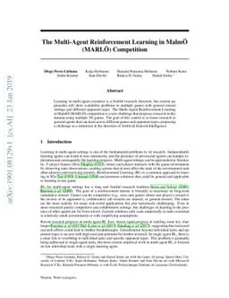 The Multi-Agent Reinforcement Learning in MalmÖ (MARLÖ) Competition