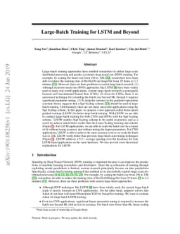 Large-Batch Training for LSTM and Beyond