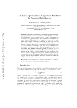 On Local Optimizers of Acquisition Functions in Bayesian Optimization