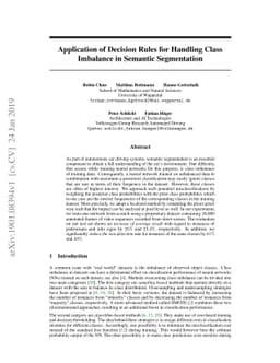 Application of Decision Rules for Handling Class Imbalance in Semantic
  Segmentation