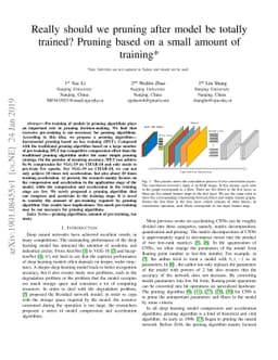 Really should we pruning after model be totally trained? Pruning based
  on a small amount of training