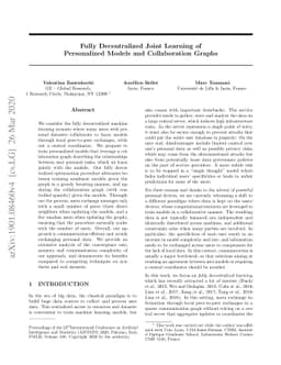 Fully Decentralized Joint Learning of Personalized Models and
  Collaboration Graphs
