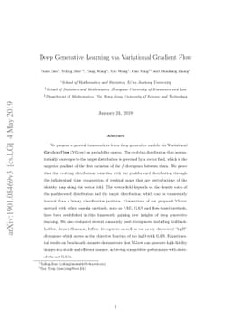 Deep Generative Learning via Variational Gradient Flow