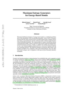 Maximum Entropy Generators for Energy-Based Models